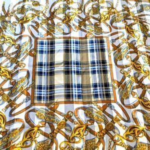 Vintage Coat of Armor/Belts and Buckle Square Scarf - Made in Italy